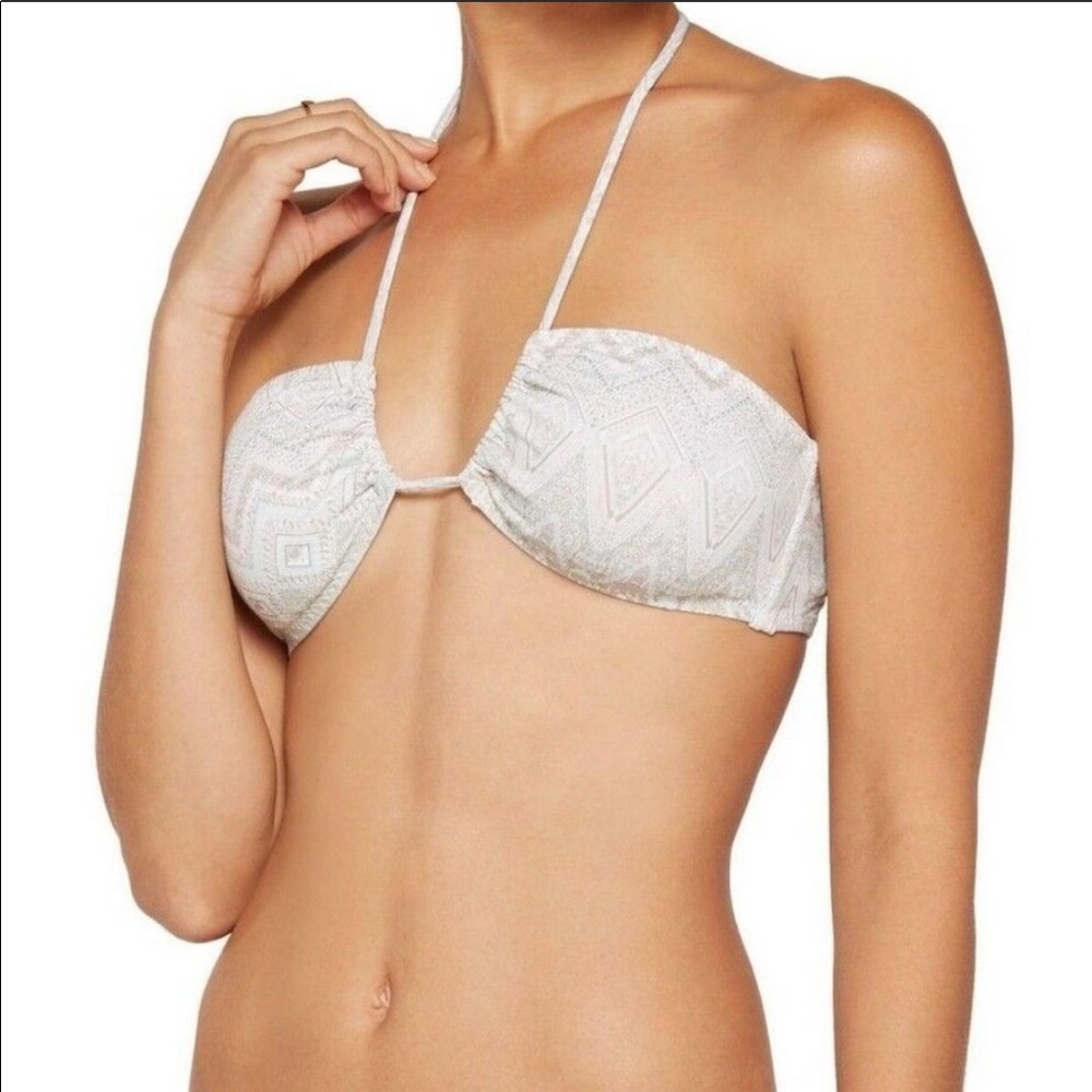 NWT Eberjey Surf Spray Cora Bandeau Bikini Top Sz L